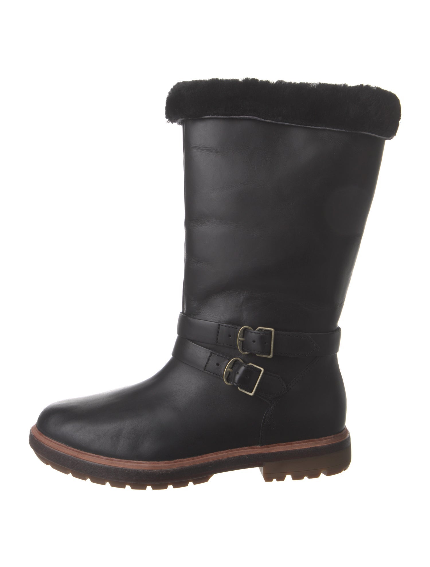 Timberland Leather Fur Trim Moto Boots w/ Tags