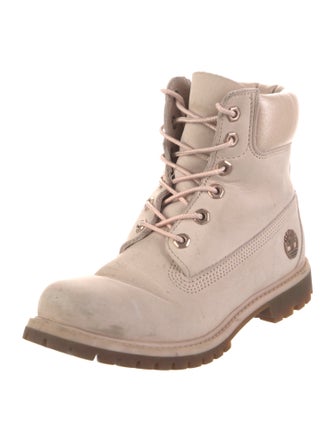 Timberland Leather Colorblock Pattern Combat Boots