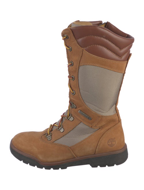 Timberland Suede Colorblock Pattern Combat Boots