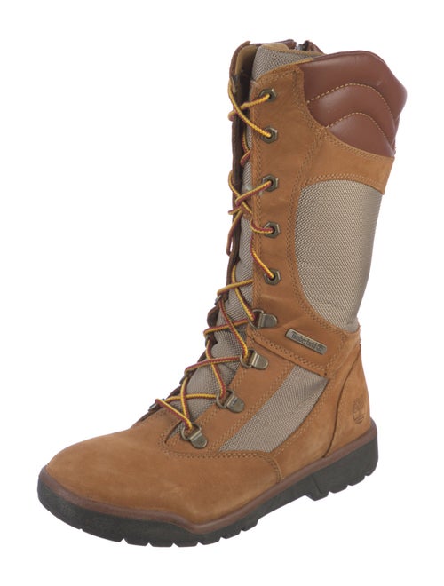 Timberland Suede Colorblock Pattern Combat Boots