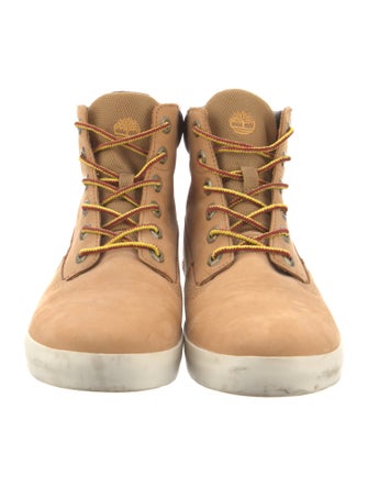 Timberland Leather Colorblock Pattern Lace-Up Boots
