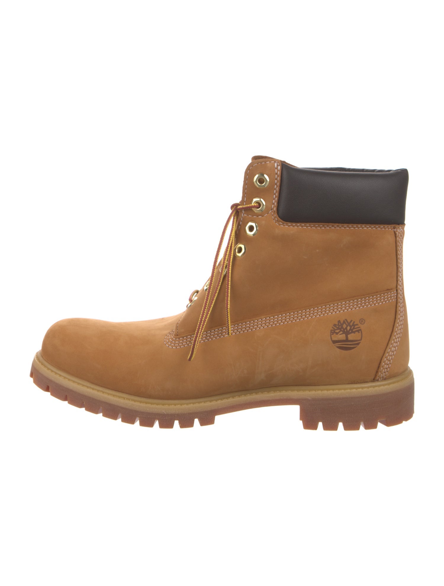 Timberland Leather Colorblock Pattern Lace-Up Boots