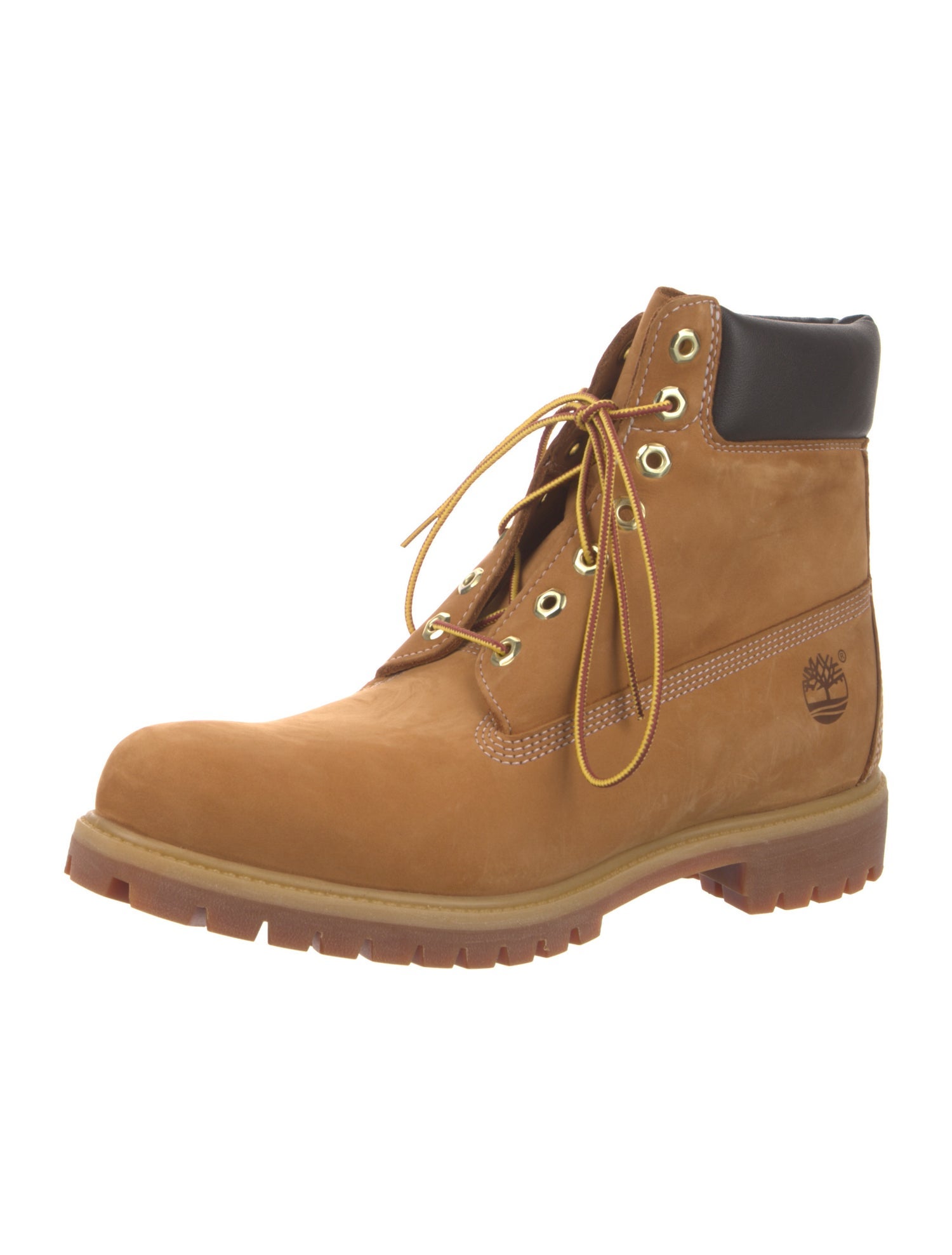 Timberland Leather Colorblock Pattern Lace-Up Boots