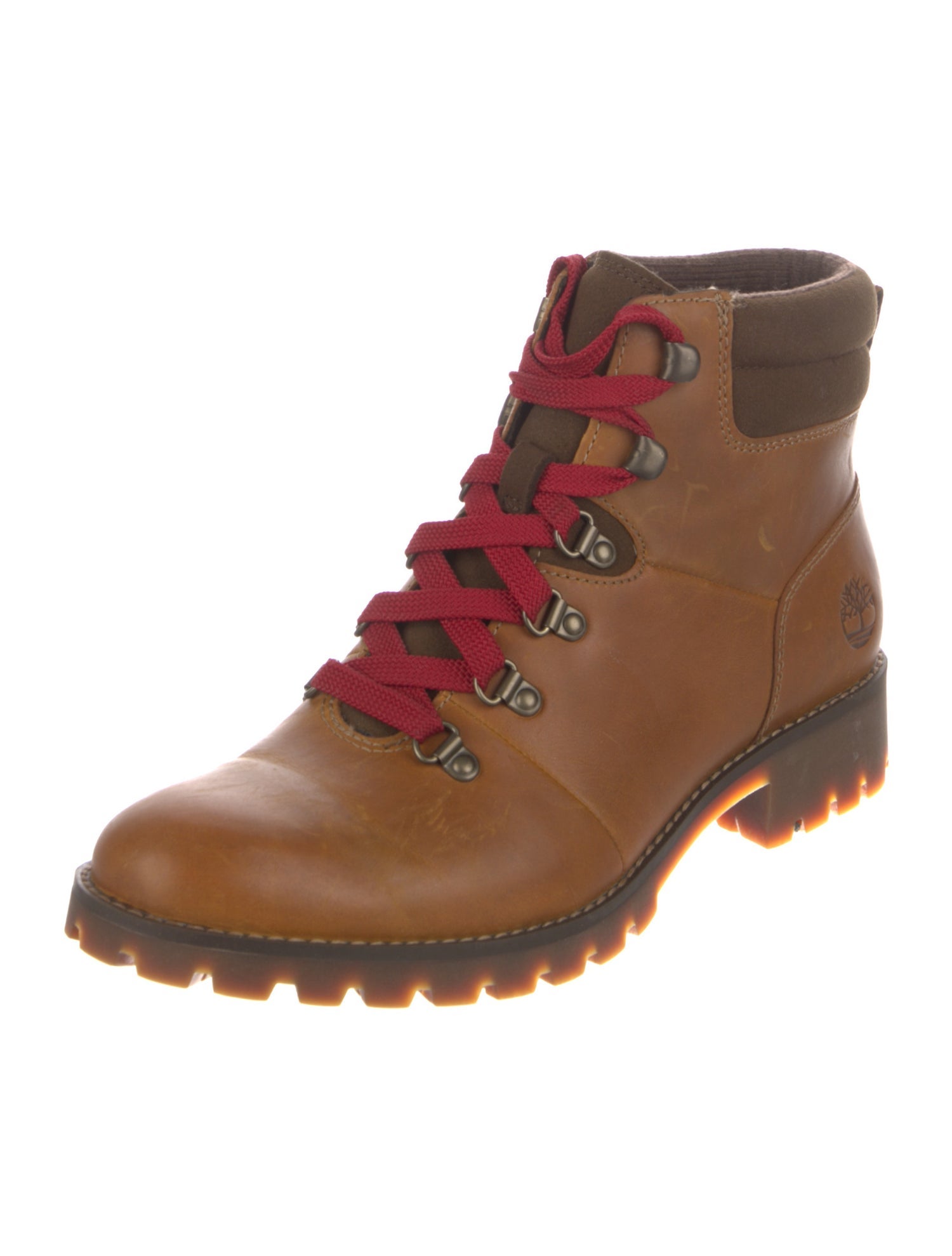Timberland Leather Colorblock Pattern Combat Boots