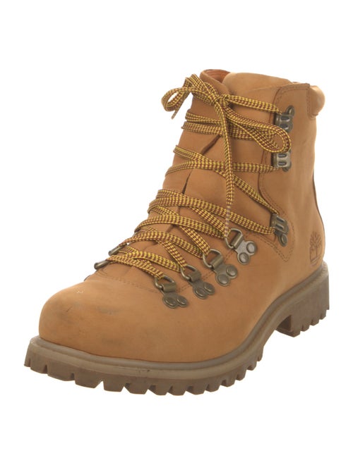 Timberland Suede Colorblock Pattern Combat Boots
