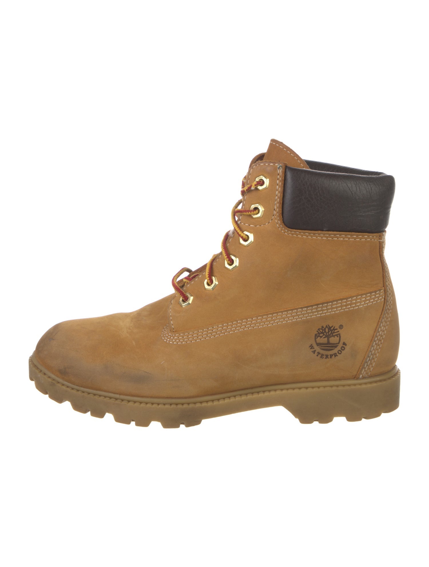 Timberland Leather Colorblock Pattern Combat Boots