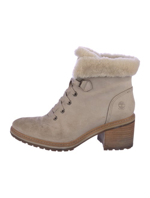 Timberland Nubuck Fur Trim Lace-Up Boots