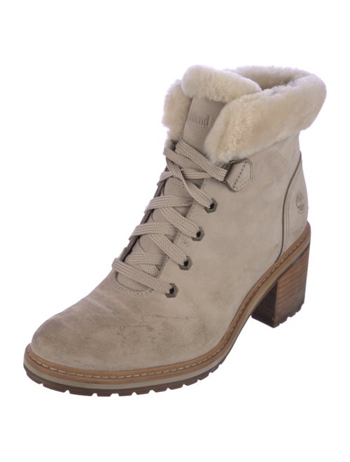 Timberland Nubuck Fur Trim Lace-Up Boots