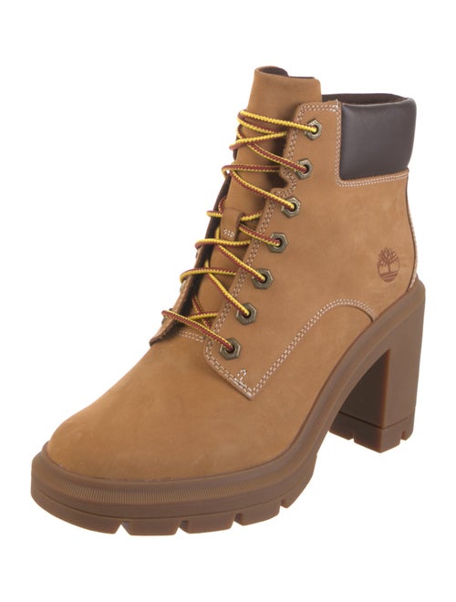 Timberland Leather Colorblock Pattern Lace-Up Boots