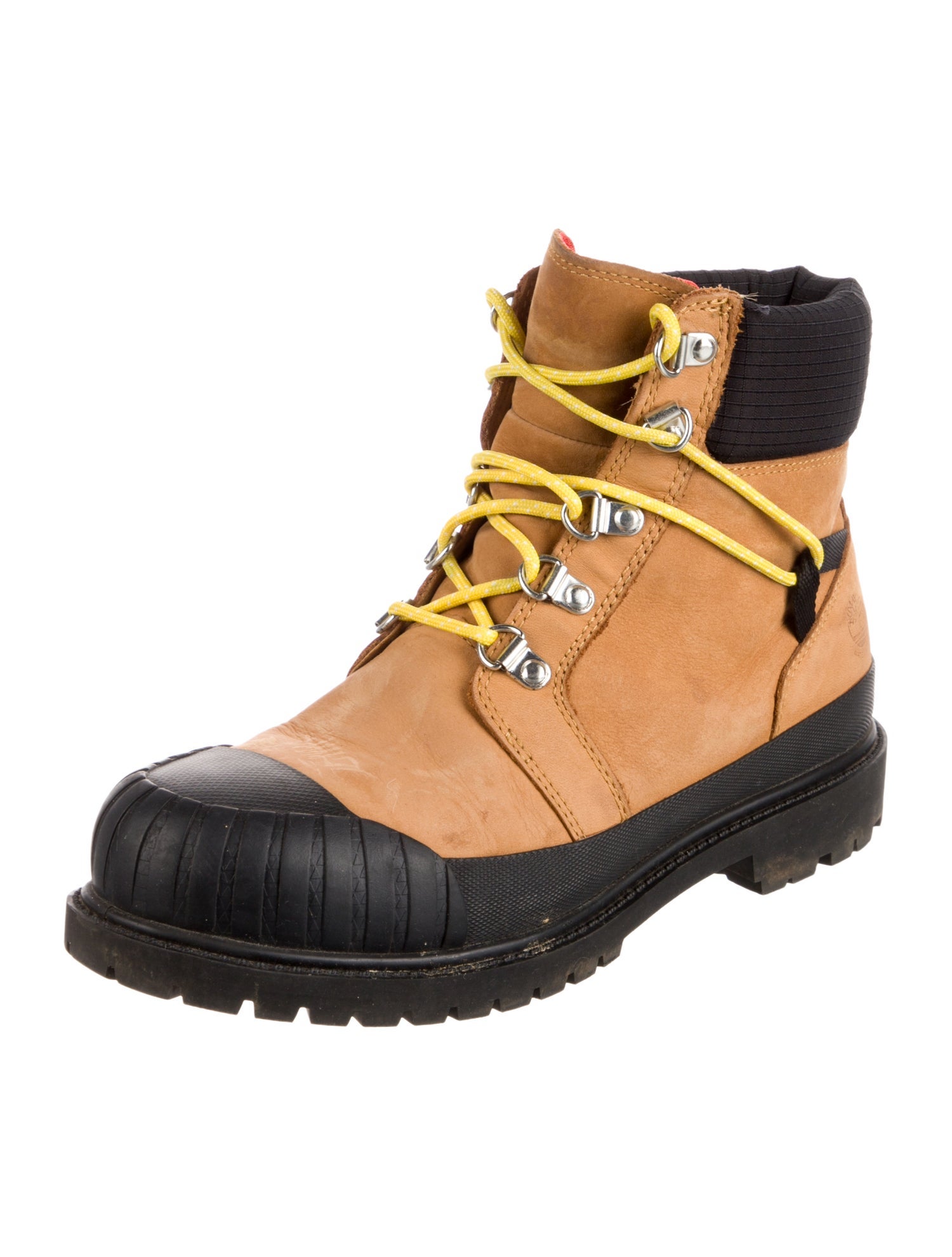 Timberland Leather Colorblock Pattern Combat Boots