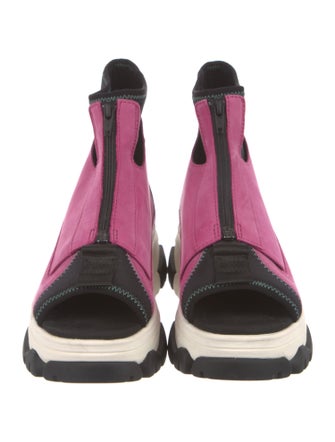 Timberland Leather Colorblock Pattern Lace-Up Boots