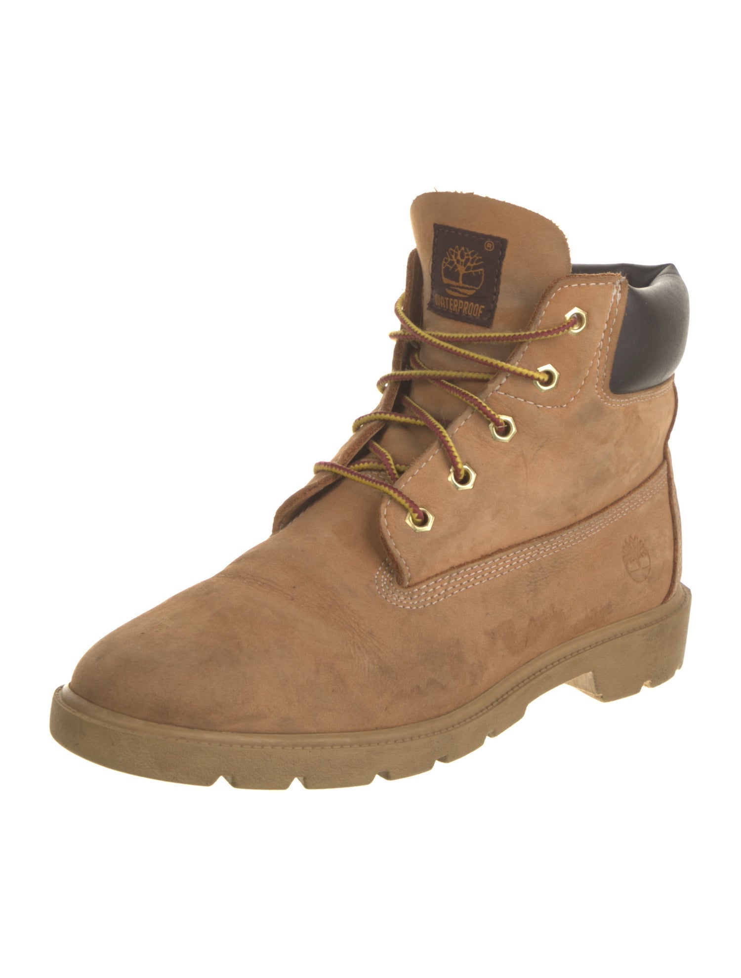 Timberland Leather Colorblock Pattern Lace-Up Boots