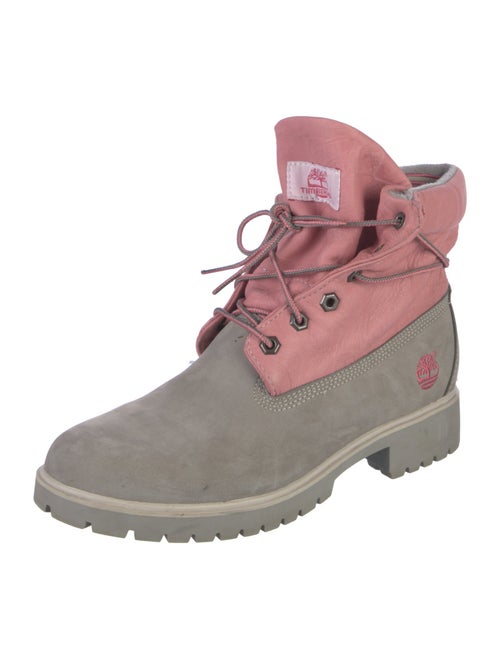 Timberland Leather Colorblock Pattern Hiking Boots