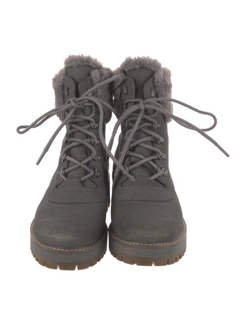 Timberland Suede Fur Trim Combat Boots