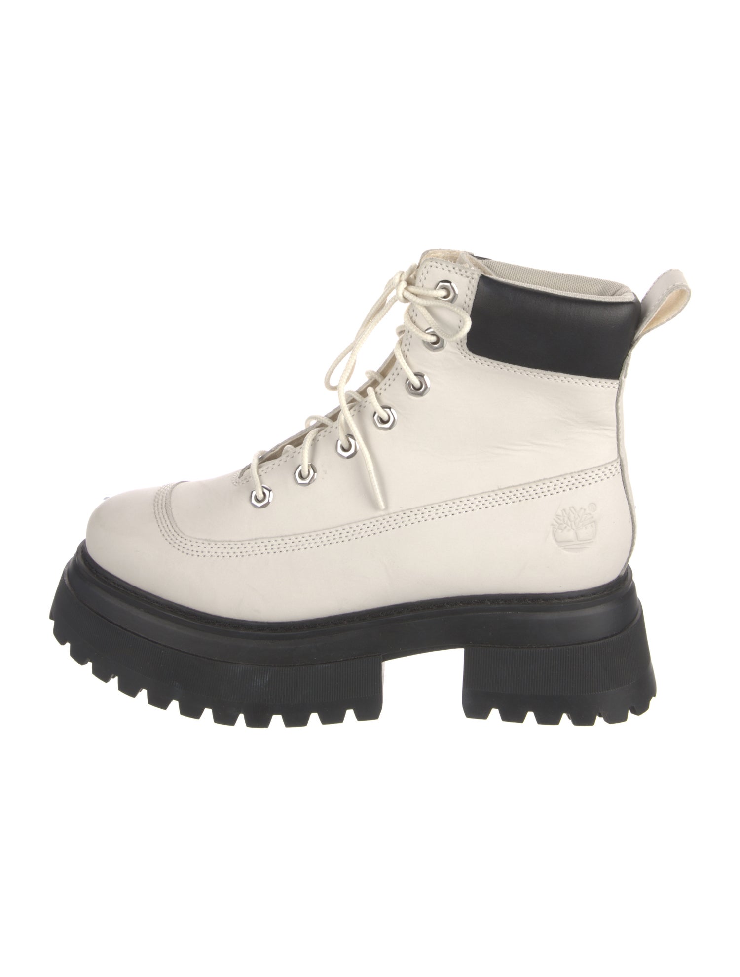 Timberland Leather Colorblock Pattern Combat Boots