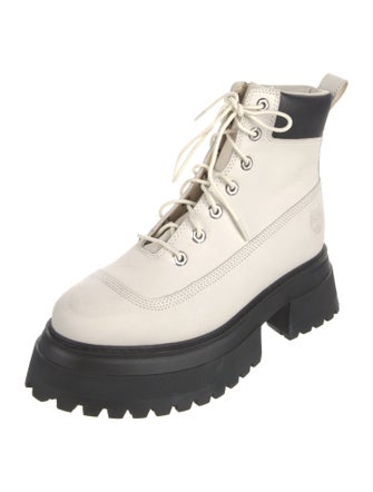 Timberland Leather Colorblock Pattern Combat Boots
