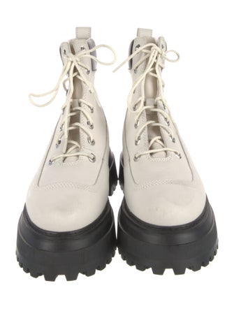 Timberland Leather Colorblock Pattern Combat Boots