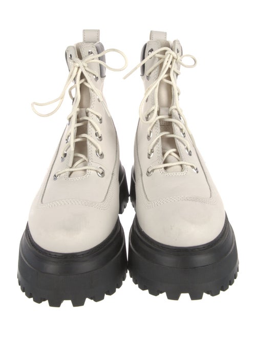 Timberland Leather Colorblock Pattern Combat Boots