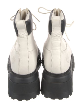 Timberland Leather Colorblock Pattern Combat Boots