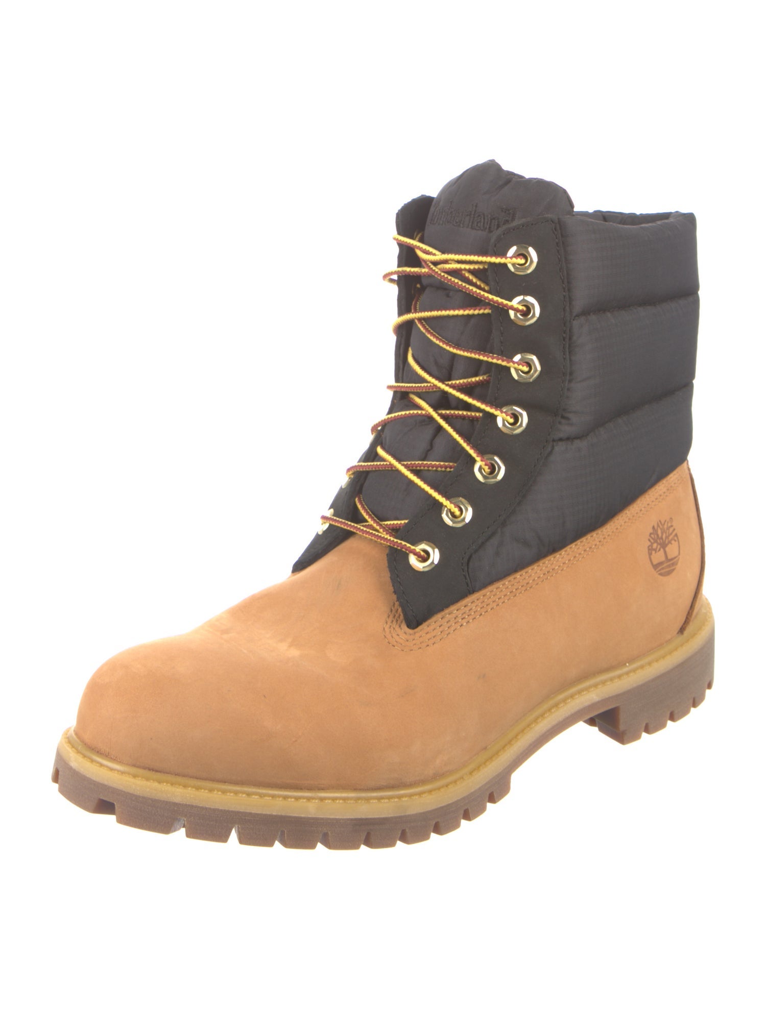 Timberland Nubuck Colorblock Pattern Lace-Up Boots