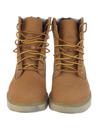 Timberland Leather Colorblock Pattern Lace-Up Boots