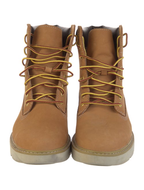 Timberland Leather Colorblock Pattern Lace-Up Boots