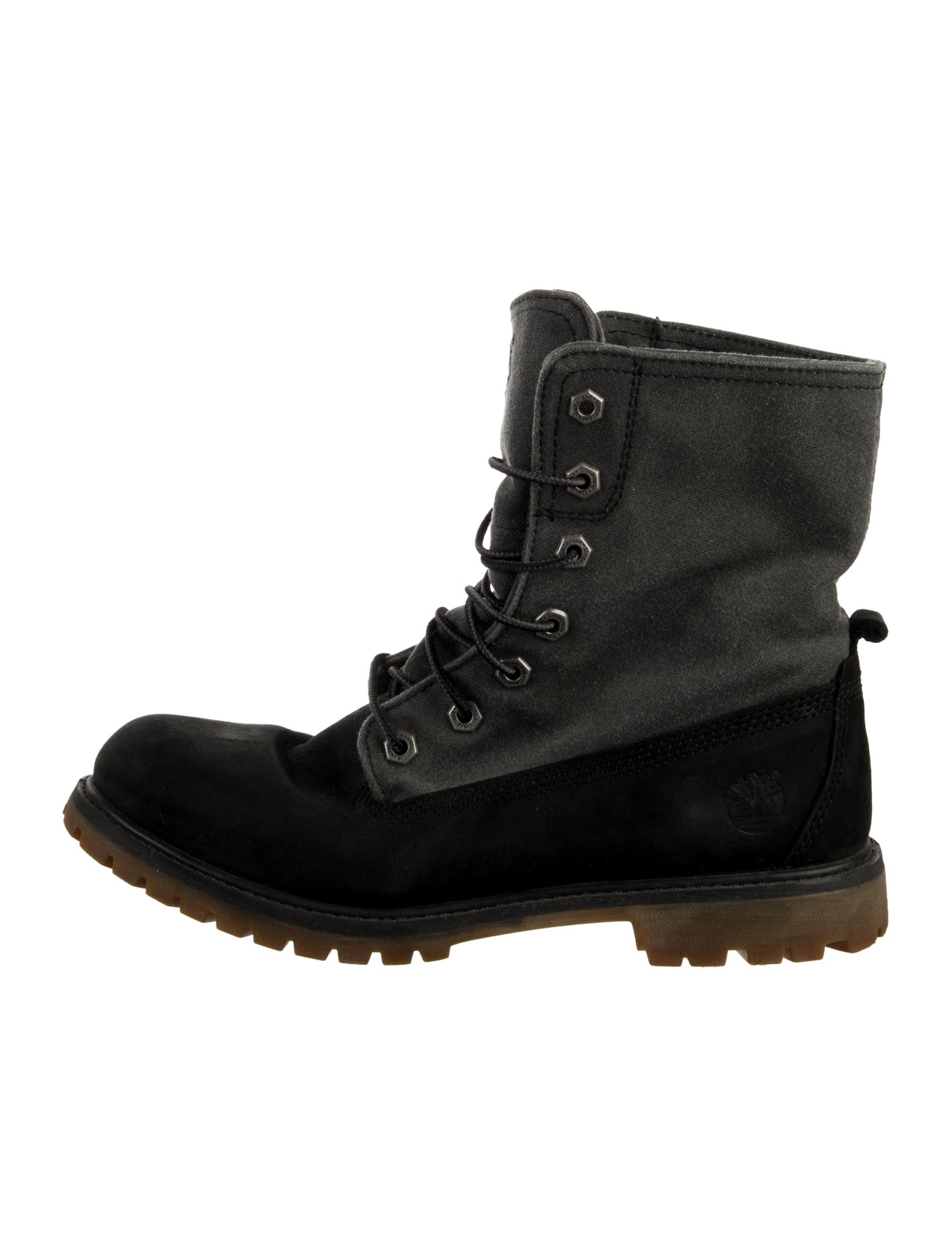 Timberland Suede Colorblock Pattern Combat Boots