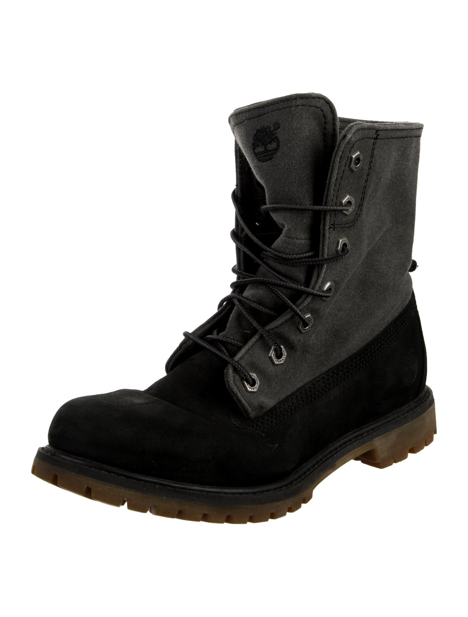 Timberland Suede Colorblock Pattern Combat Boots