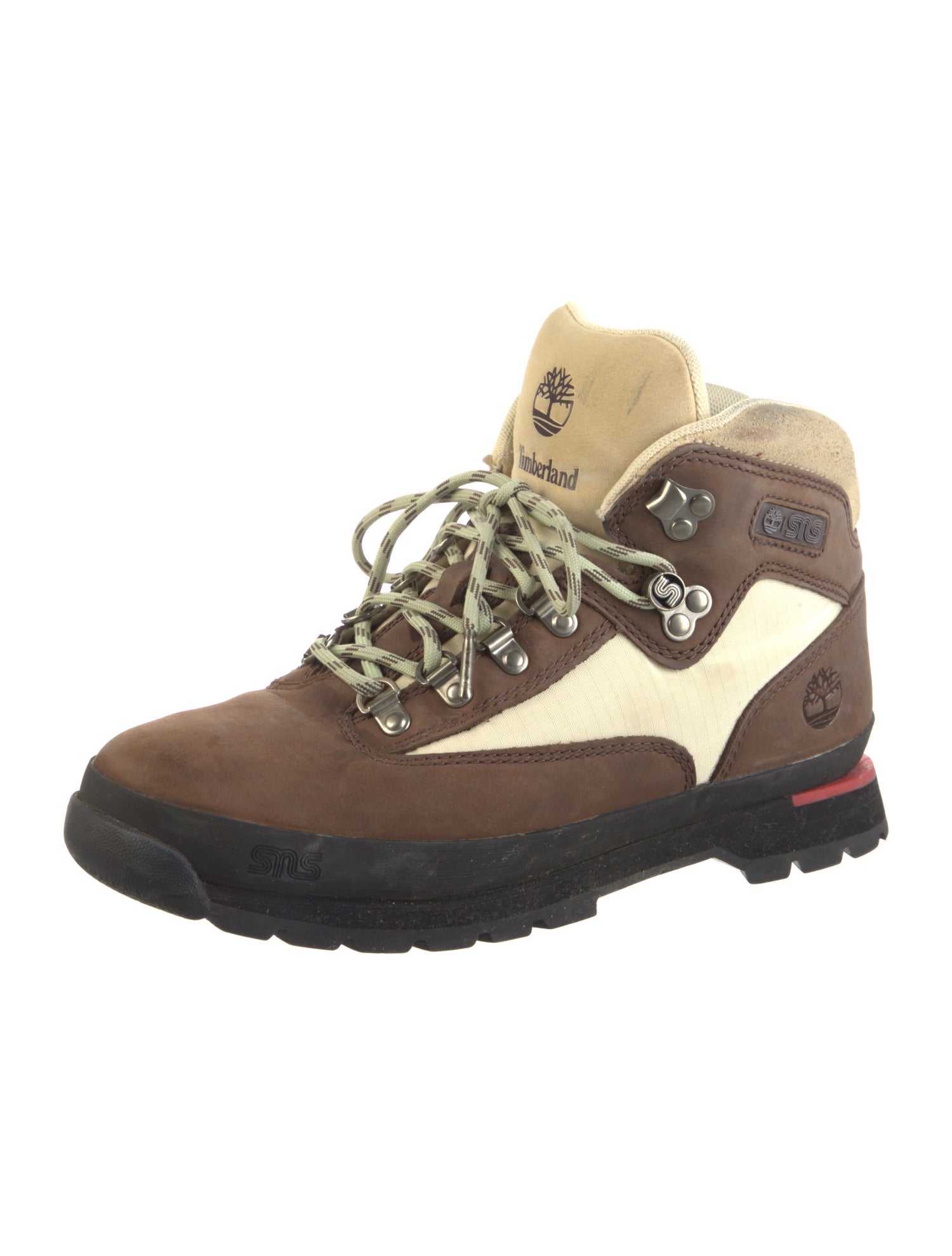 Timberland Suede Embroidered Accent Lace-Up Boots