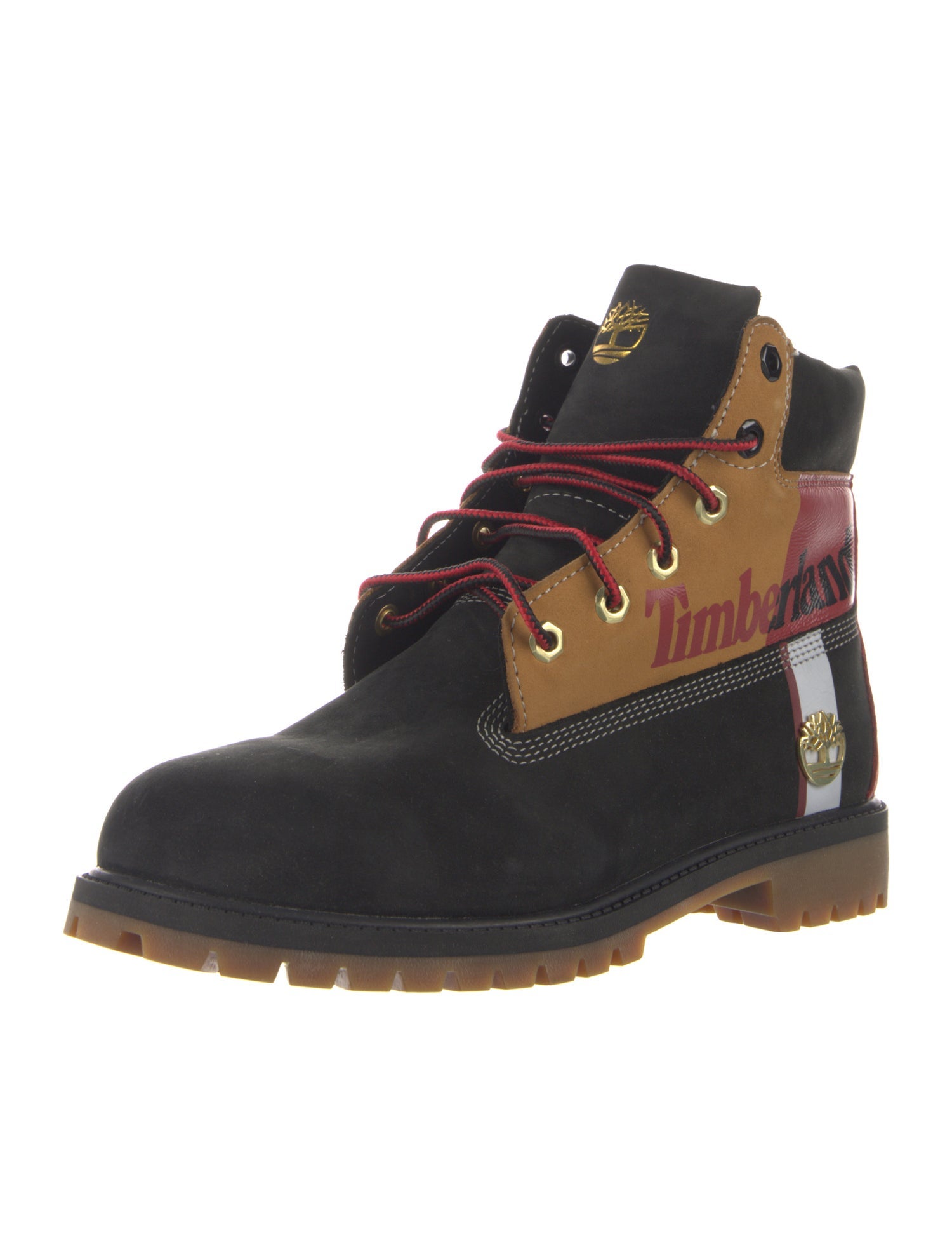 Timberland Nubuck Colorblock Pattern Combat Boots