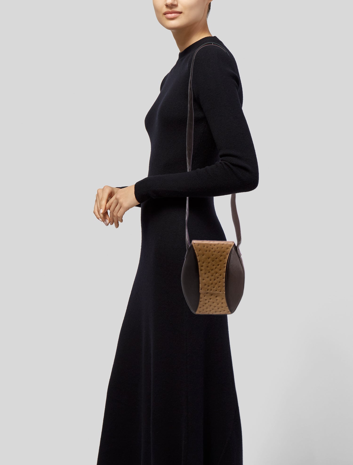 Timmy Woods Leather Crossbody Bucket Bag