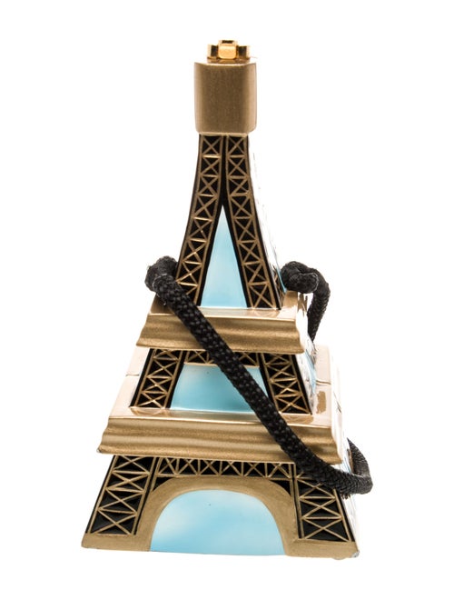 Timmy Woods Carved Acacia Wood Eiffel Tower Evening Bag