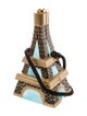Timmy Woods Carved Acacia Wood Eiffel Tower Evening Bag
