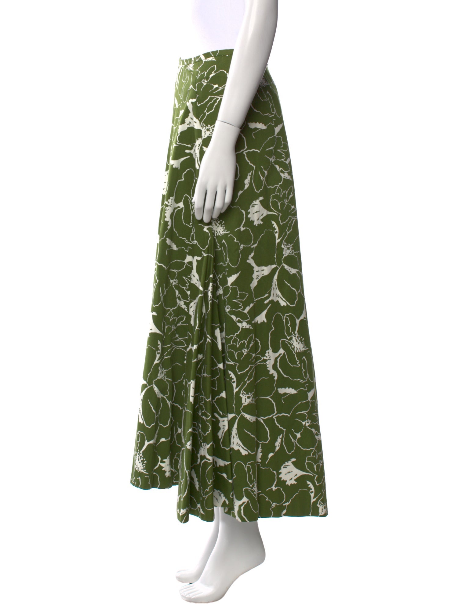 The J. Peterman Co. Floral Print Midi Length Skirt