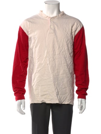 The J. Peterman Co. Colorblock Pattern V-Neck Henley