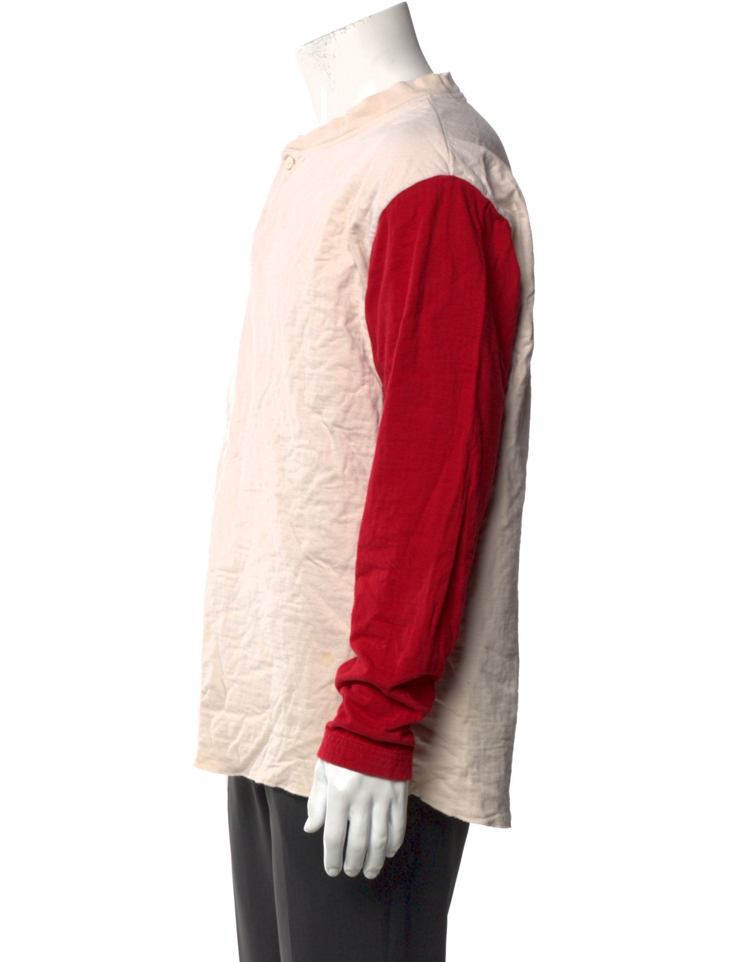 The J. Peterman Co. Colorblock Pattern V-Neck Henley