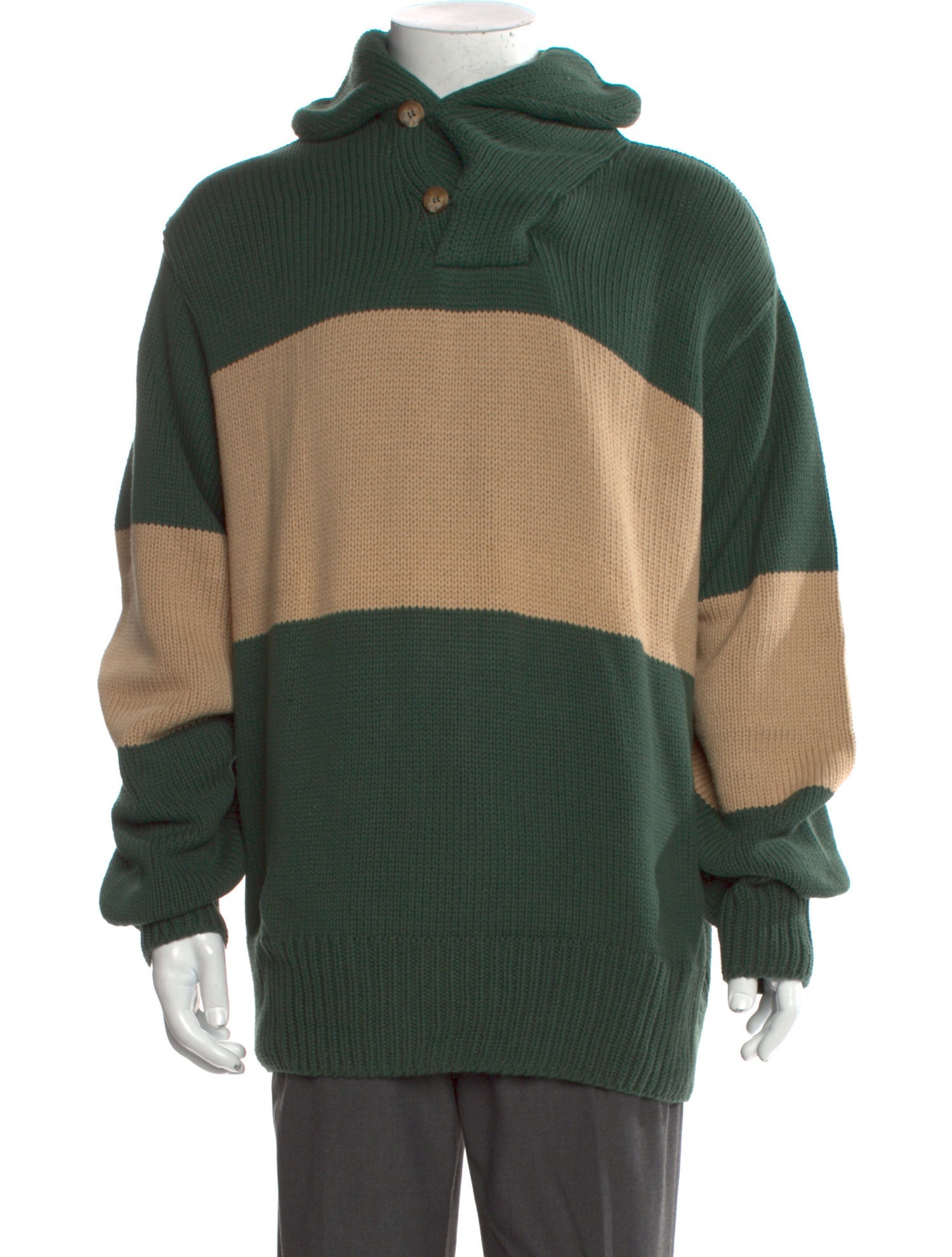 The J. Peterman Co. Colorblock Pattern Mock Neck Polo Sweater