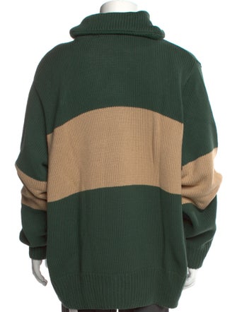 The J. Peterman Co. Colorblock Pattern Mock Neck Polo Sweater