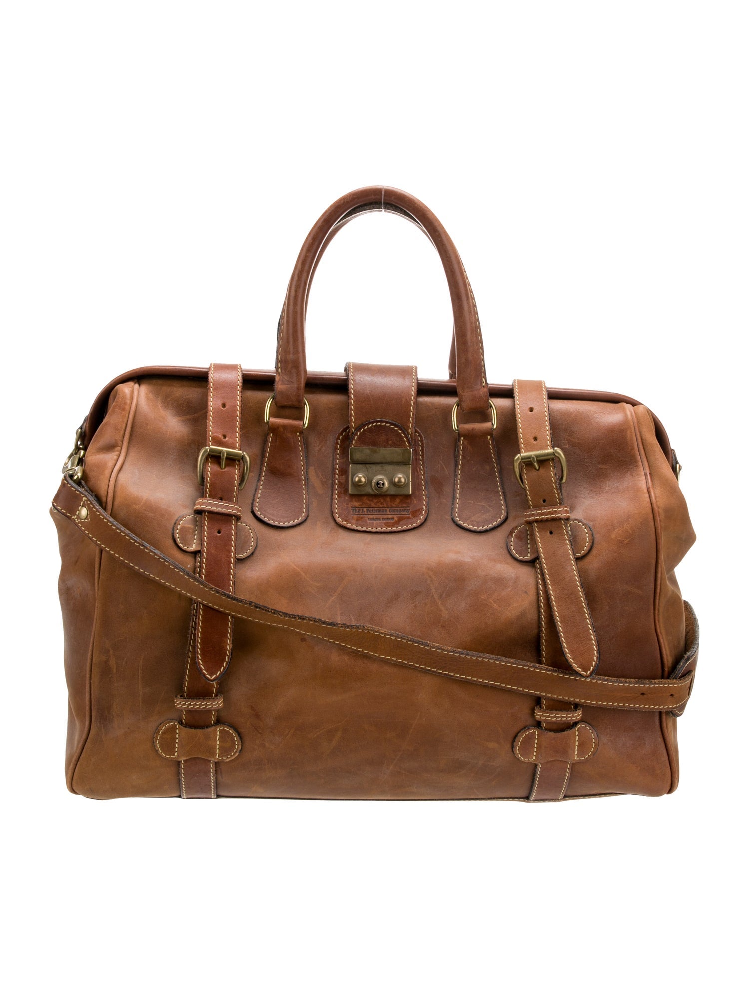 The J. Peterman Co. Leather Weekender Bag