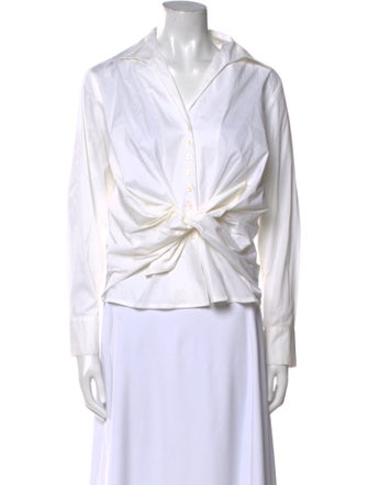 The J. Peterman Co. V-Neck Long Sleeve Crop Top