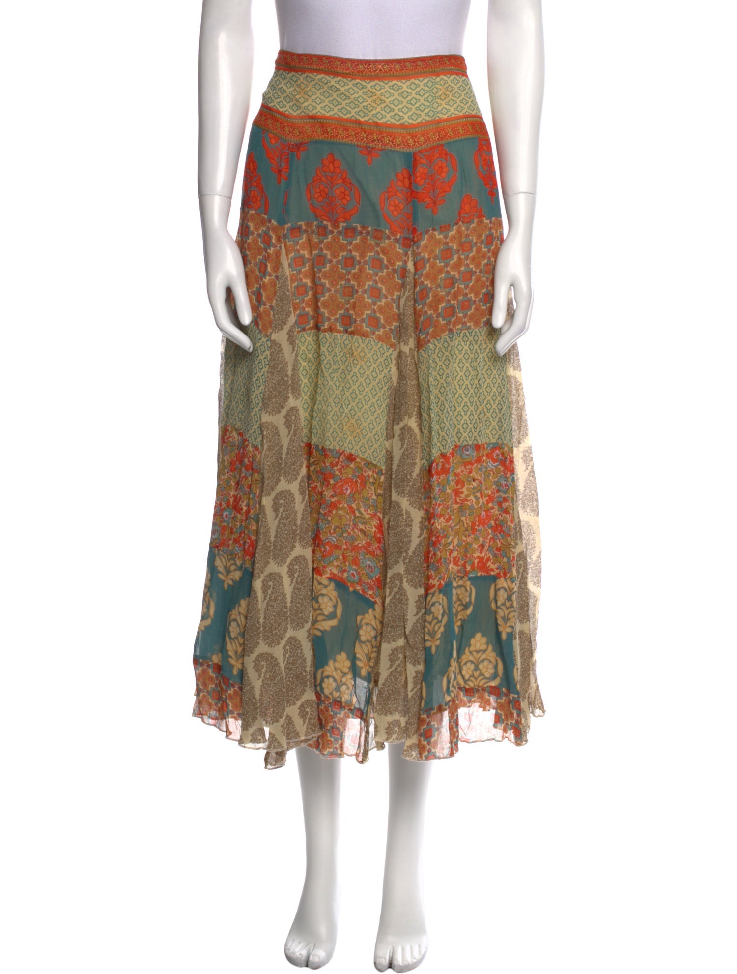 The J. Peterman Co. Printed Midi Length Skirt