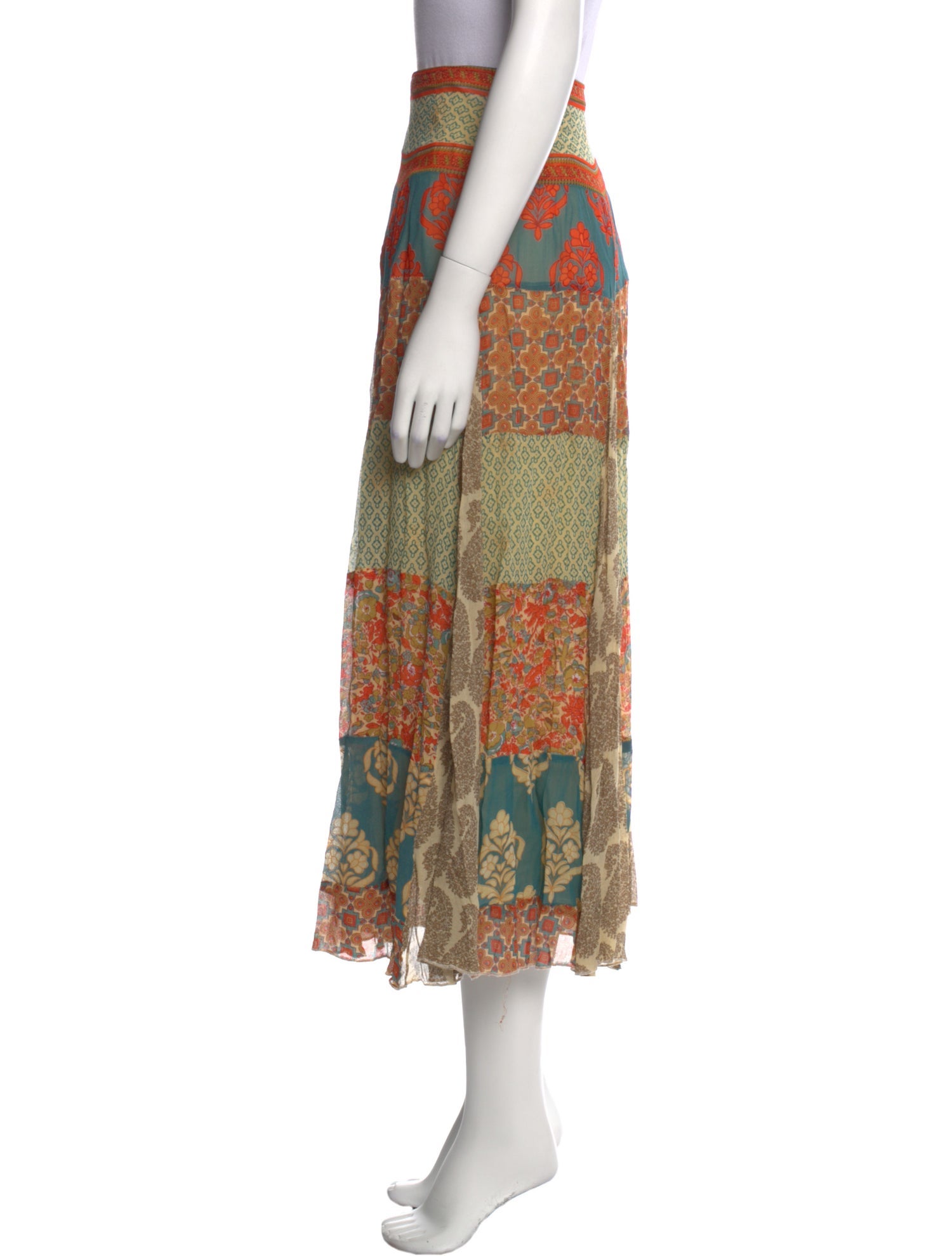 The J. Peterman Co. Printed Midi Length Skirt