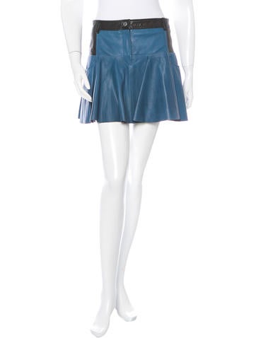 Thakoon Addition Leather Mini Skirt