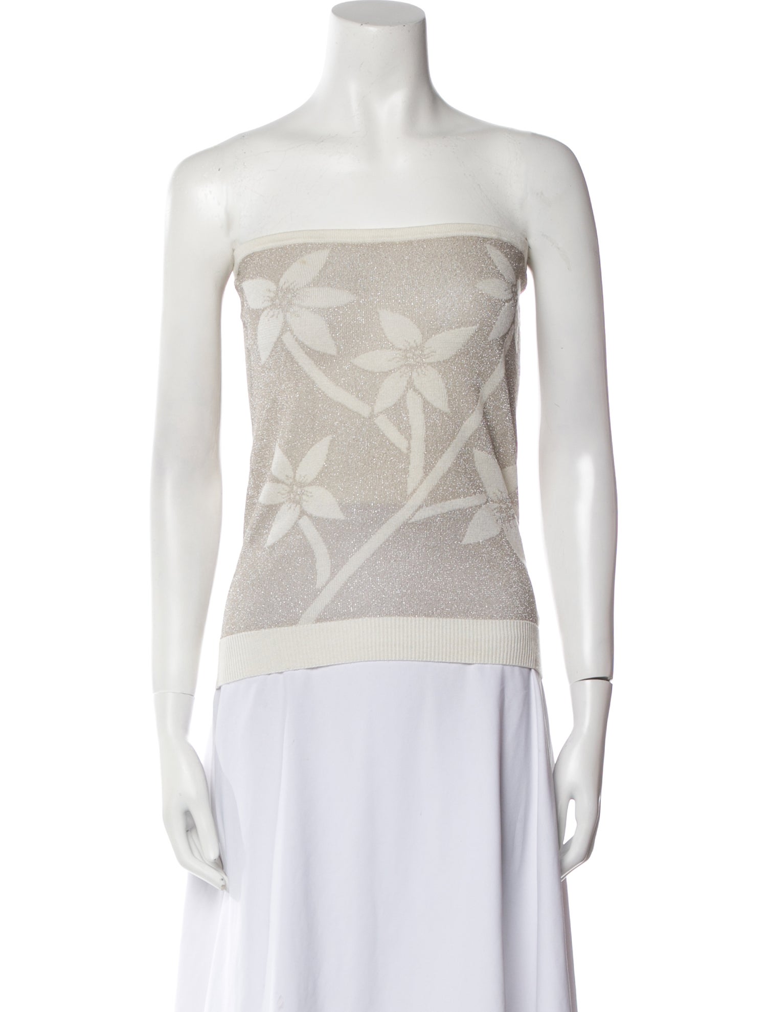 Tank Air Printed Strapless Tank Top - Neutrals Tops