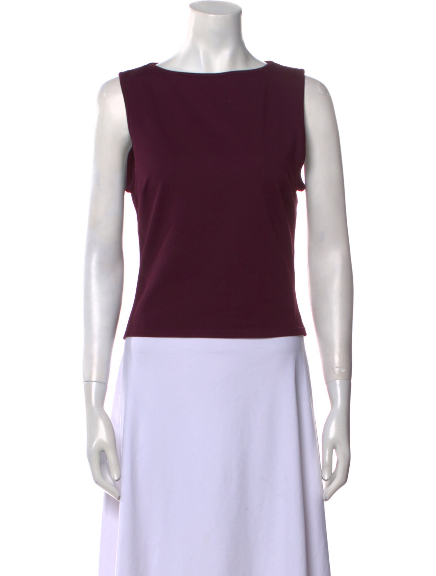 Tank Air Bateau Neckline Sleeveless Crop Top