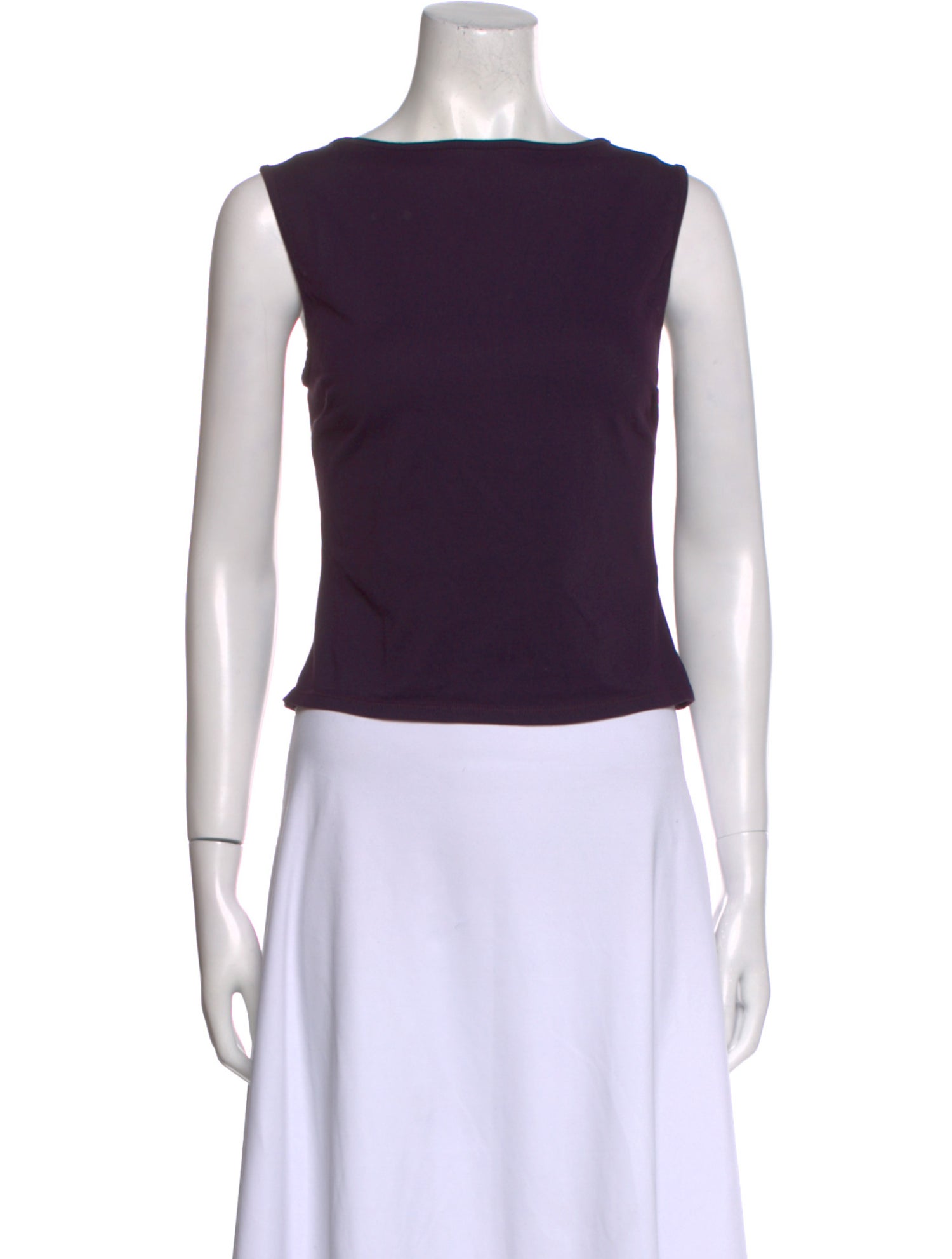 Tank Air Bateau Neckline Sleeveless Crop Top