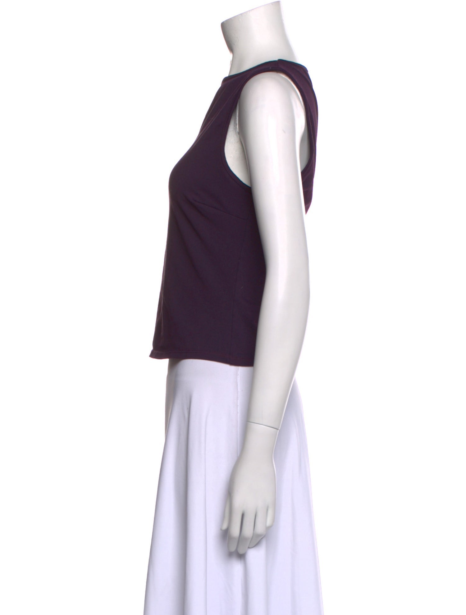 Tank Air Bateau Neckline Sleeveless Crop Top