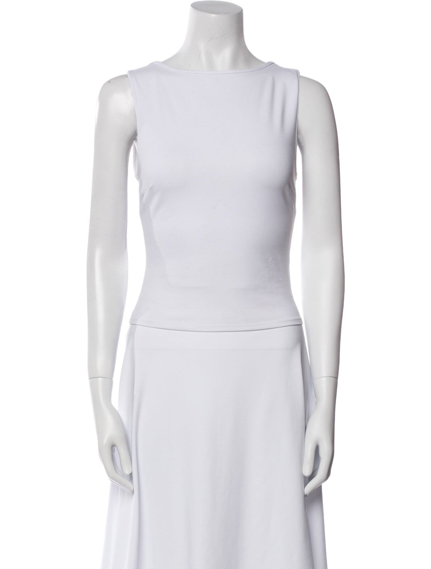 Tank Air Bateau Neckline Sleeveless Crop Top