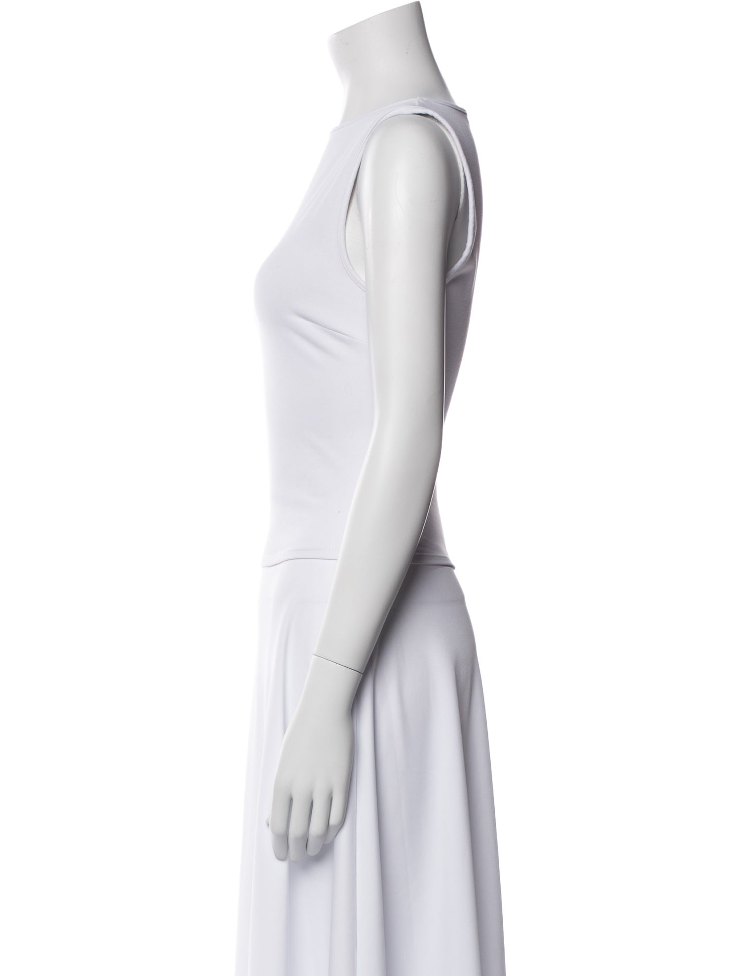 Tank Air Bateau Neckline Sleeveless Crop Top