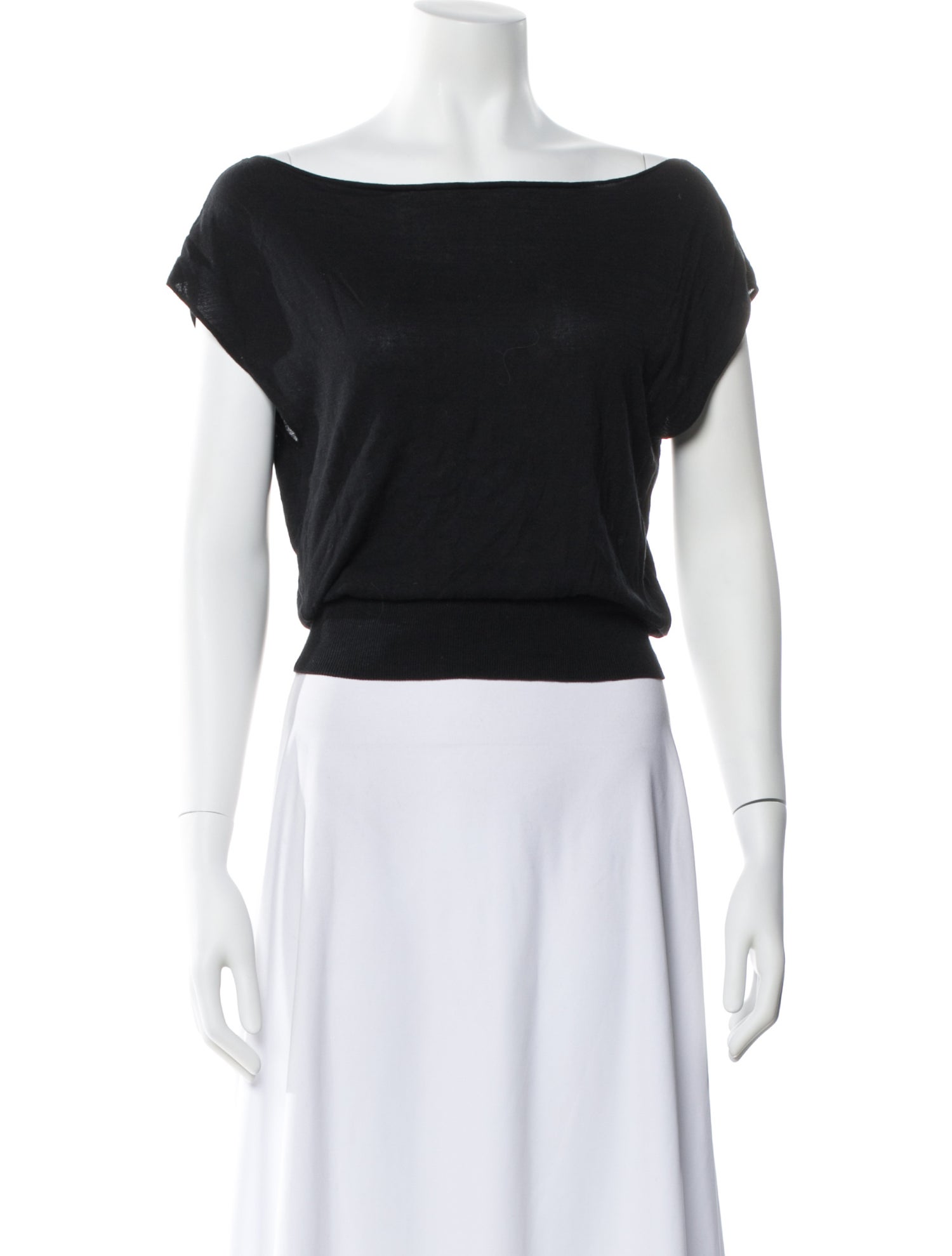 Tank Air Bateau Neckline Short Sleeve Crop Top